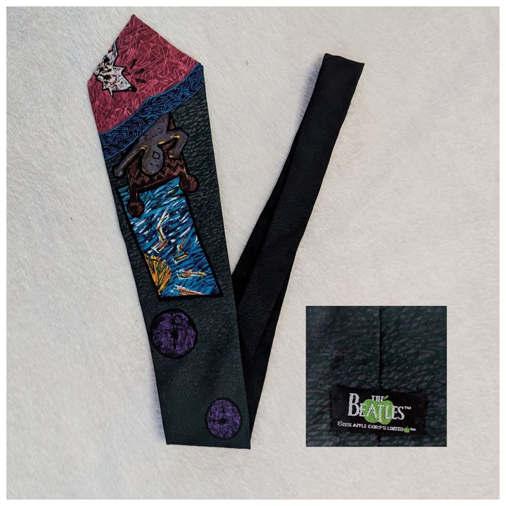The Beatles Vintage 1991 "Good Morning Good Morning" Black and Purple Tie